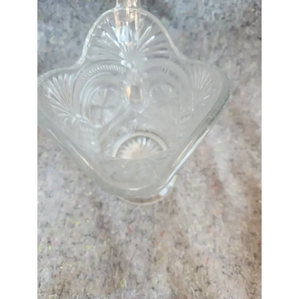 Vintage EAPG Clear Pressed Glass Pitcher with Medallion Sunburst Pattern - 8.5